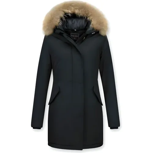 Women Long Quilted Winter Jacket with Hood , female, Sizes: XL, S, L, M, XS - Gentile Bellini - Modalova