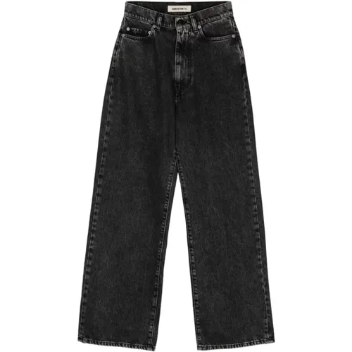 Graue Stonewashed Denim Jeans , Damen, Größe: W26 - Semicouture - Modalova