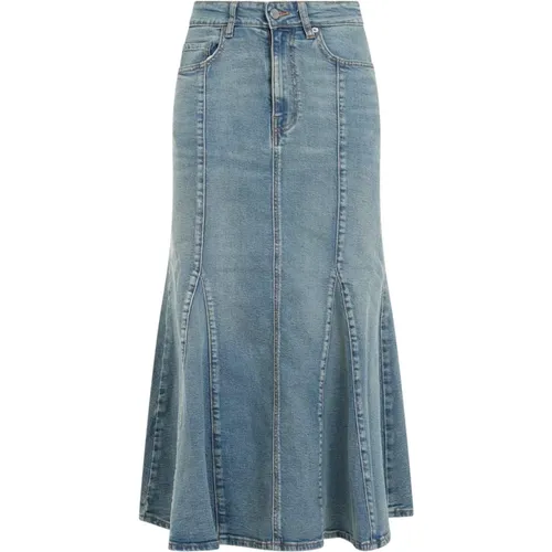 Denim Peplum Skirt , female, Sizes: S, M - Ganni - Modalova