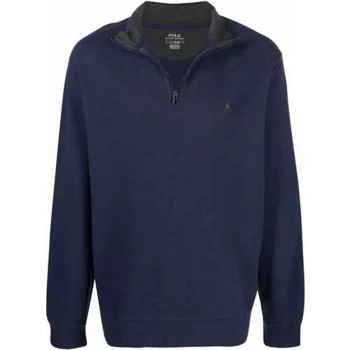 Blauer Reißverschluss Pullover Casual Stil , Herren, Größe: 2XL - Polo Ralph Lauren - Modalova