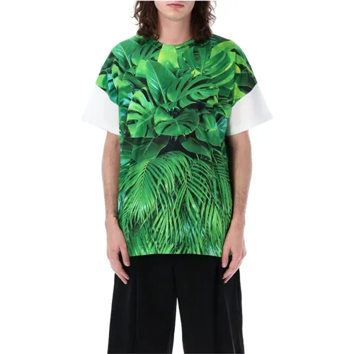 Leaf Print T-Shirt , male, Sizes: M, S - Comme des Garçons - Modalova