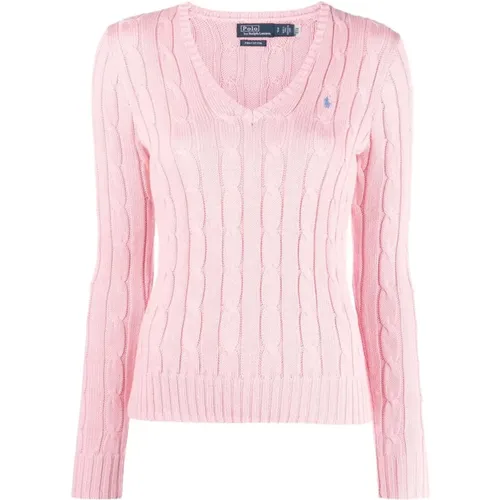 Cotton V-Neck Sweater , female, Sizes: L, M - Ralph Lauren - Modalova