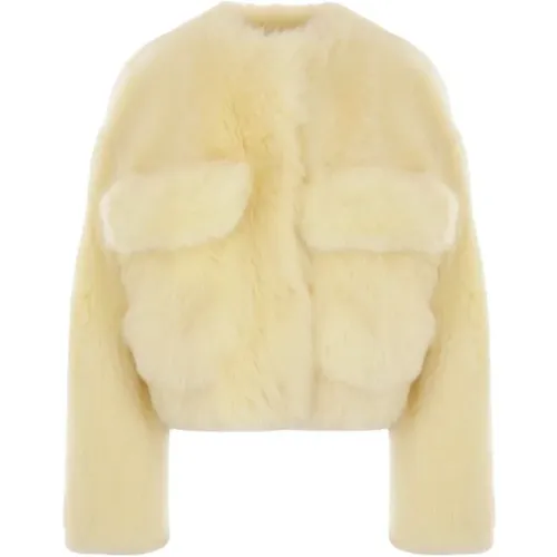 Shearling Cropped Jacket , female, Sizes: 2XS - Bottega Veneta - Modalova
