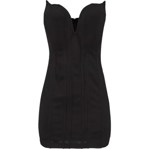 Schwarzes Bodycon Kleid mit Herzausschnitt , Damen, Größe: M - Aniye By - Modalova