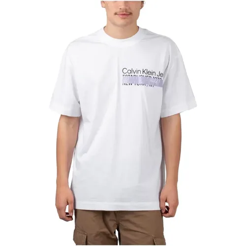 Layered Address T-shirt , male, Sizes: XL - Calvin Klein - Modalova