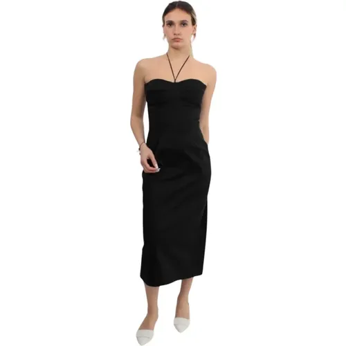 Schwarzes Kleid Frühling Sommer Modell , Damen, Größe: 2XS - Jijil - Modalova