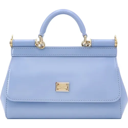 Patent Leather Handbag with Flap Closure , female, Sizes: ONE SIZE - Dolce & Gabbana - Modalova