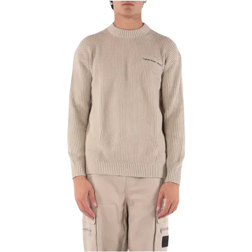 Ribbed Logo Sweater , male, Sizes: 2XL - Calvin Klein Jeans - Modalova