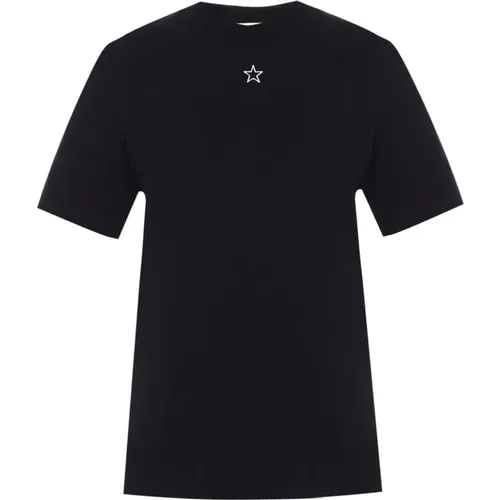 T-shirt with stitched star , female, Sizes: S, M, XS, 2XS - Stella Mccartney - Modalova