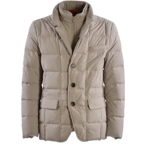 Grey Water-Repellent Piumino Jacket , male, Sizes: M - Fay - Modalova