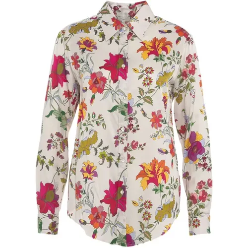 Bluse mit Blumenmuster, lange Ärmel , Damen, Größe: S - Himon's - Modalova