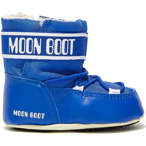 Blaue Nylon Slip-On Stiefel - moon boot - Modalova