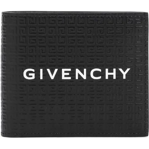 Schwarzes Lederportemonnaie mit GG-Muster - Givenchy - Modalova
