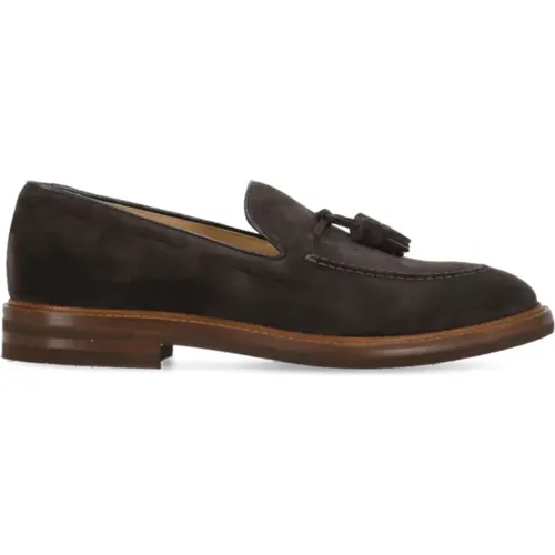 Braune Wildleder Loafers mit Quasten - BRUNELLO CUCINELLI - Modalova