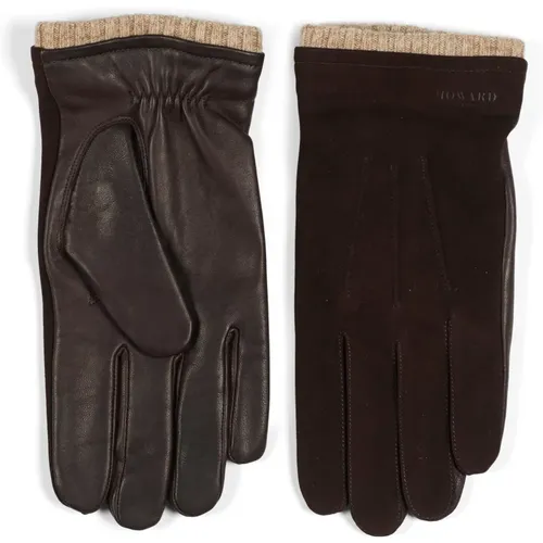 Dark Leather Gloves for Men , male, Sizes: S, L, M, XL - Howard London - Modalova