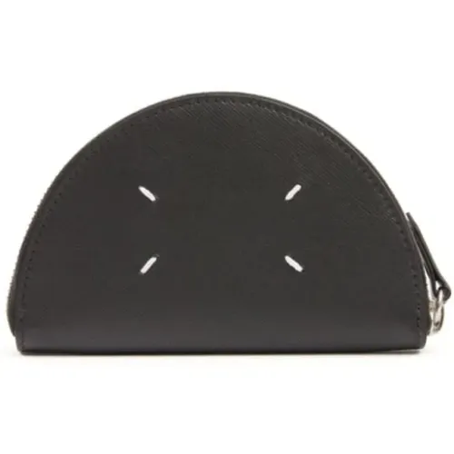 Schwarze Leder-Signatur-Vier-Stich-Logo-Tasche - Maison Margiela - Modalova