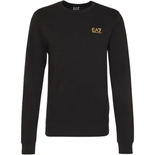 EA7 Core Identity Sweater Herren Schwarz/Gold , Herren, Größe: M - Emporio Armani - Modalova