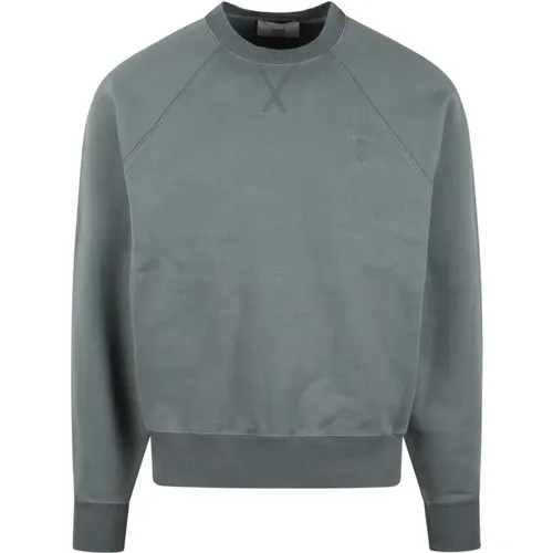 Tonal Herz Bestickter Sweatshirt , Herren, Größe: XL - Ami Paris - Modalova