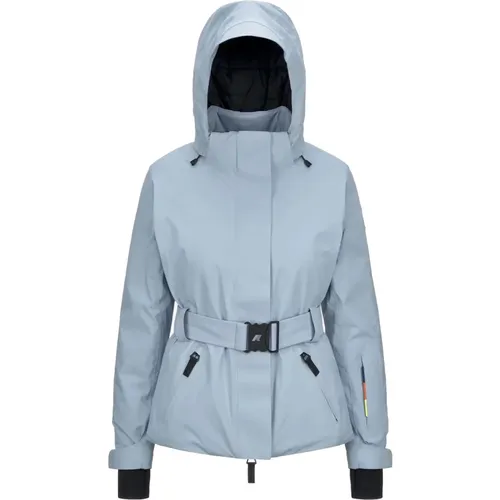 Blaue Micro Twill 2 Lagen Jacke , Damen, Größe: L - K-way - Modalova