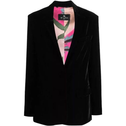 Single Black Button Jacket - Größe 44 - black - ETRO - Modalova