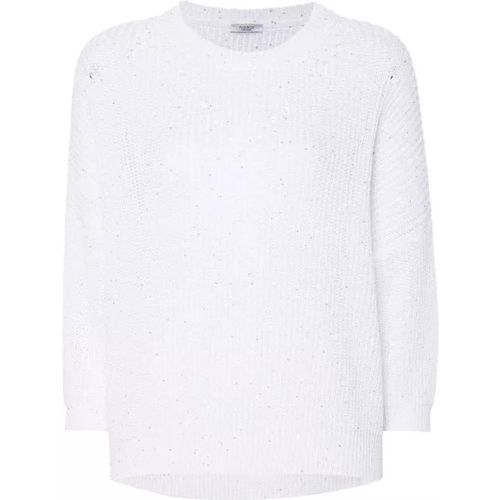 Sequin-Embellished Knitted Knitwear Jumper - Größe 42 - white - PESERICO - Modalova