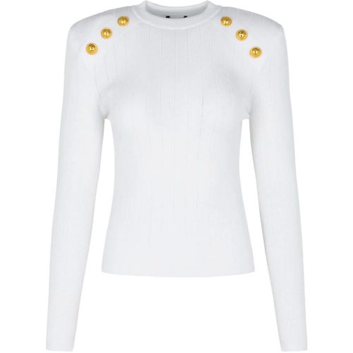 White Viscose Blend Sweater - Größe 36 - Balmain - Modalova