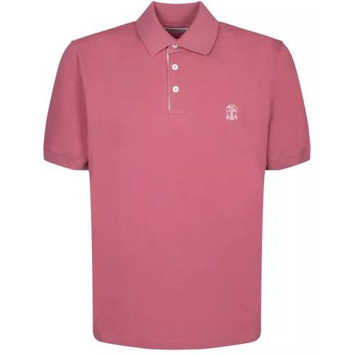 Cotton Pique Polo Shirt - Größe L - pink - BRUNELLO CUCINELLI - Modalova