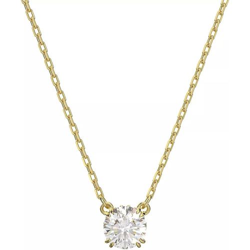 Halskette - Constella Necklace Round cut Gold-tone plated - Gr. unisize - in Weiß - für Damen - Swarovski - Modalova