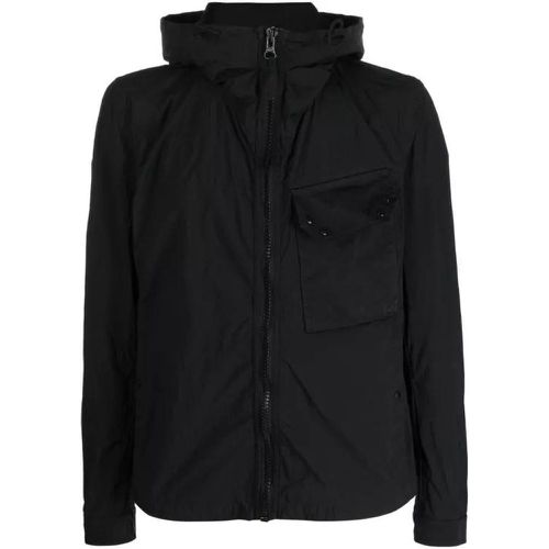 Hooded Zip-Up Jacket In Black Technical Fabric - Größe 46 - black - Ten C - Modalova