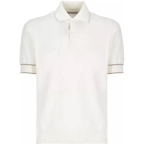 Cotton Polo Shirt - Größe 52 - white - BRUNELLO CUCINELLI - Modalova
