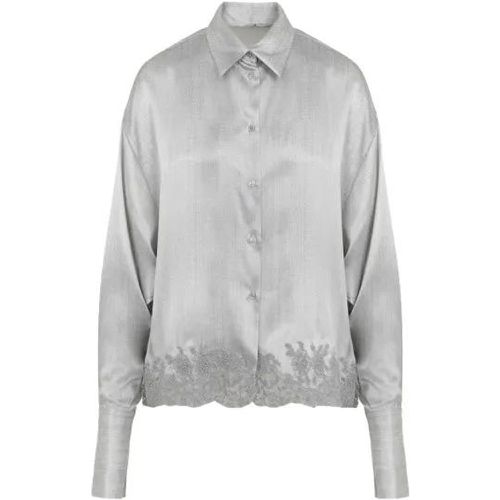 Embroidery Grey Silk Shirt - Größe 42 - Ermanno Scervino - Modalova