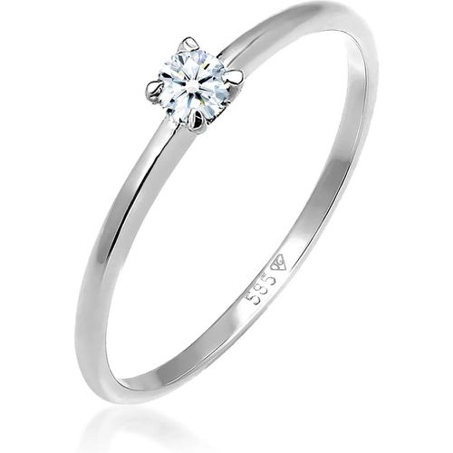 Ringe - Ring Solitär Verlobung Diamant (0.06 ct.) 585 Weiß - Gr. 58 MM - in Silber - für Damen - Elli - Modalova