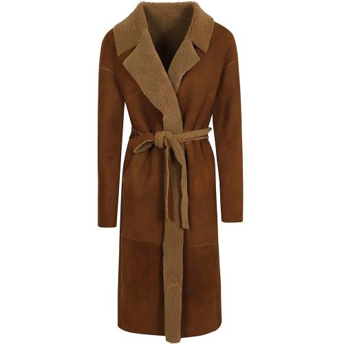 Brown Sheepskin Coat - Größe 40 - Salvatore Santoro - Modalova