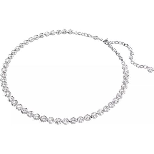 Halskette - Imber Tennis necklace, Round cut, Rhodium plated - Gr. unisize - in Weiß - für Damen - Swarovski - Modalova