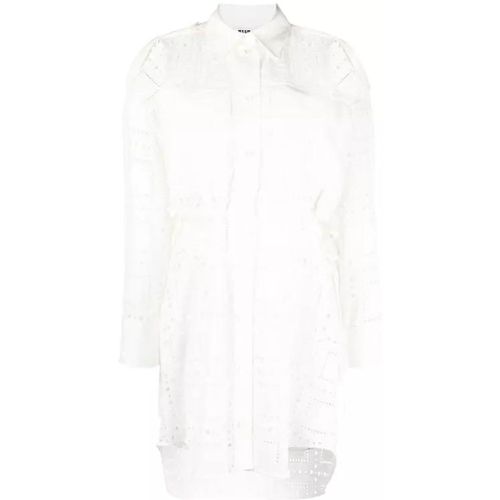 White Sangallo Mini Dress - Größe 38 - white - MSGM - Modalova