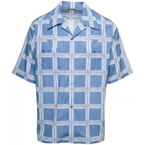 Light Blue Bowling Shirt With All-Over Graphic Pri - Größe L - blue - Needles - Modalova