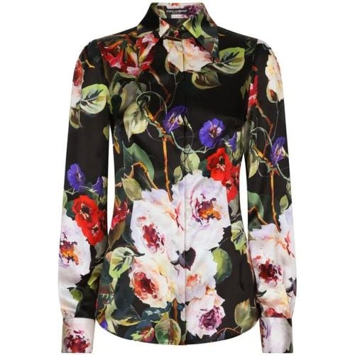 Floral Print Silk Blend Shirts - Größe 40 - Dolce&Gabbana - Modalova