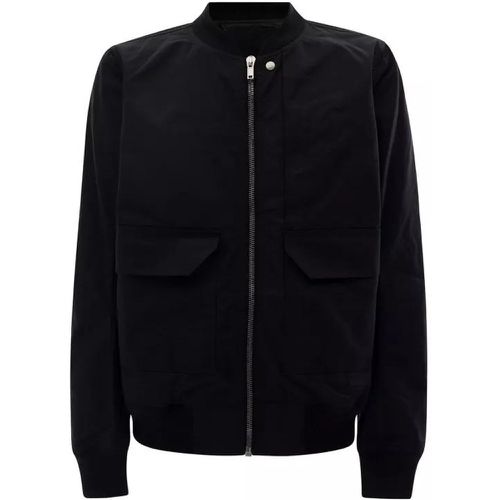Black Bomber Jacket With Flap Pockets In Cotton Bl - Größe M - black - Drkshdw - Modalova