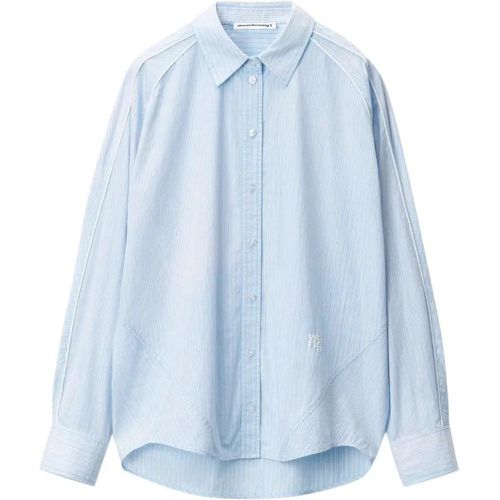 Striped Cotton Shirt - Größe M - blau - alexander wang - Modalova