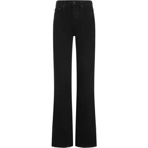 Plain Carbon Black Cotton Long Straight Oklahoma P - Größe 27 - black - Saint Laurent - Modalova