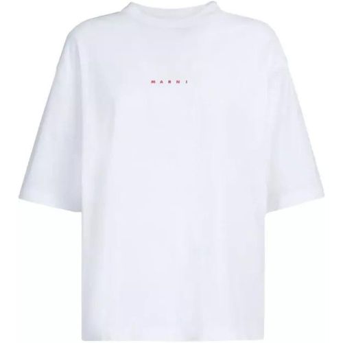 White Logo Print T-Shirt - Größe 40 - white - Marni - Modalova
