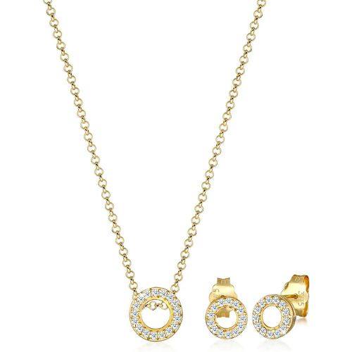 Halsketten - Schmuckset Kette Ohrstecker Diamant(0.215 ct.)375 - Gr. unisize - in - für Damen - Elli - Modalova