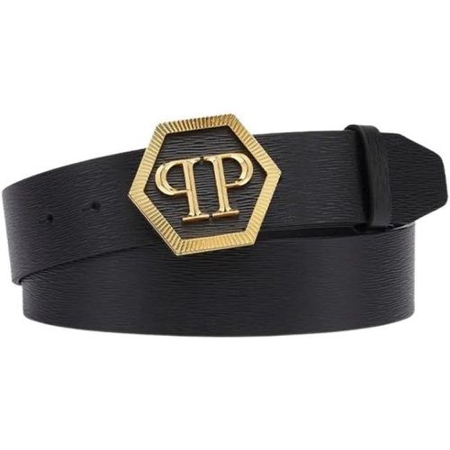 Gürtel - Hexagon Tonal Gold Logo Buckle Belt - Gr. 95 - in - für Damen - Philipp Plein - Modalova