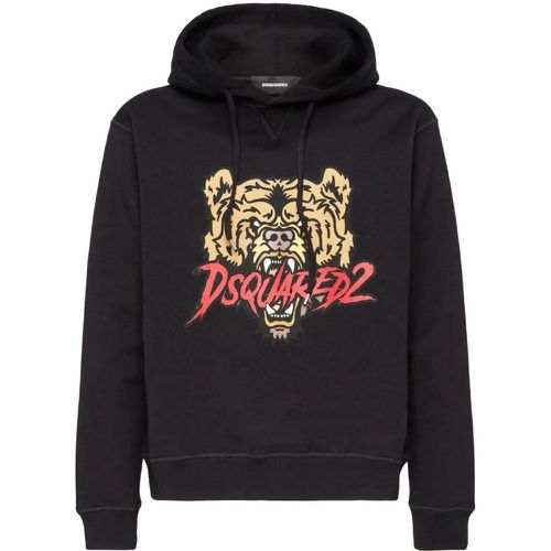 Logo-Print Cotton Hoodie - Größe L - Dsquared2 - Modalova