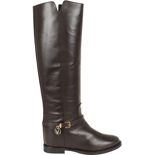 Stiefel - Knee-High Boot With Gold V And Suede - Gr. 37 (EU) - in - für Damen - Via Roma 15 - Modalova