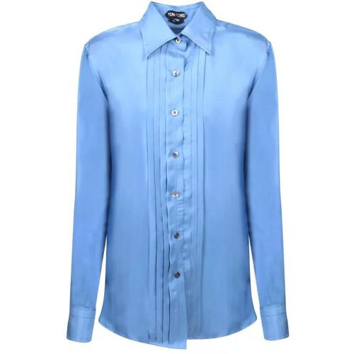 Silk-Blend Shirt - Größe 42 - blue - Tom Ford - Modalova