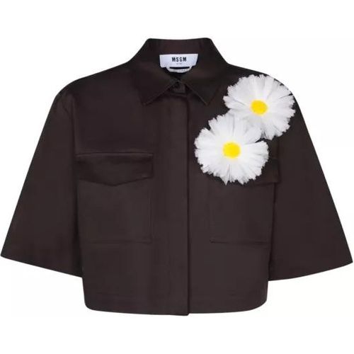 Black Cotton Shirt - Größe 40 - black - MSGM - Modalova