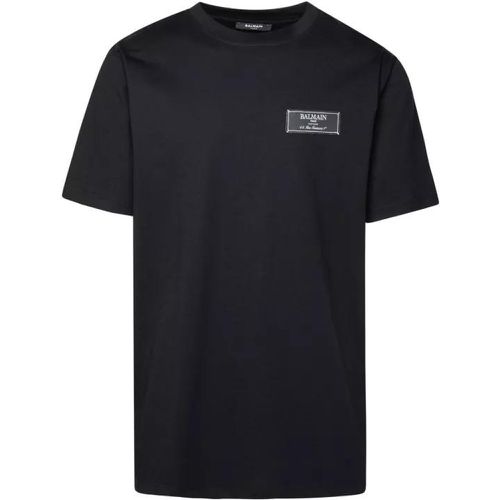Black Cotton T-Shirt - Größe L - black - Balmain - Modalova