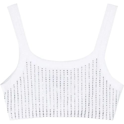 Rhinestoned Cotton Crop Top - Größe 44 - The Attico - Modalova