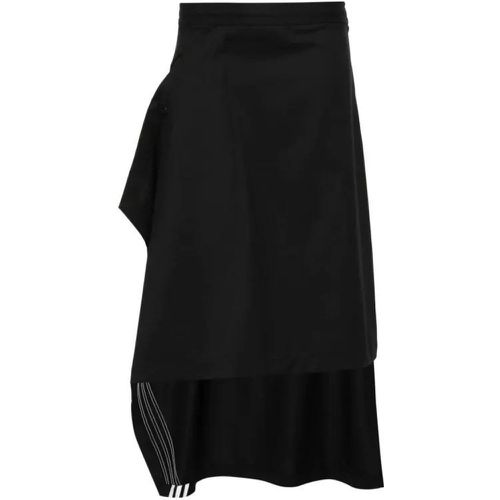 Black Asymmetric Stripes Midi Skirt - Größe M - black - Y-3 - Modalova